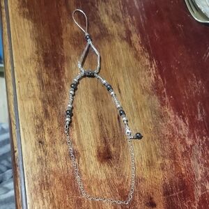 Sterling Silver and Black Beaded Foot Jewelry
